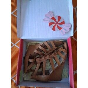 American Rag Braided Strappy Wedge Sandals Natural Women's Size 7.5 M